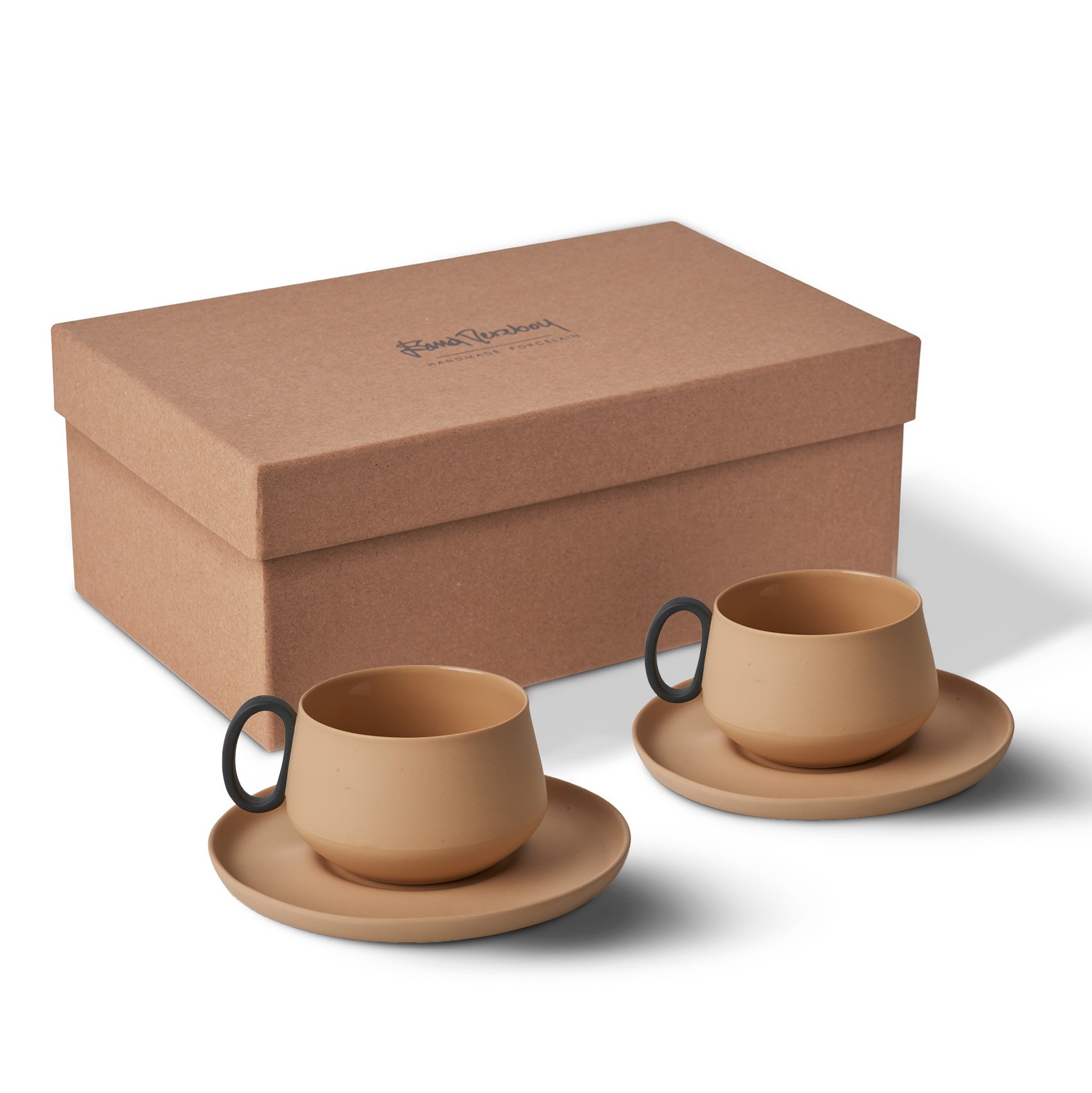 Tube Coffee/Tea Cup with Saucers Set of 2 Straw - Straw 200 ml 