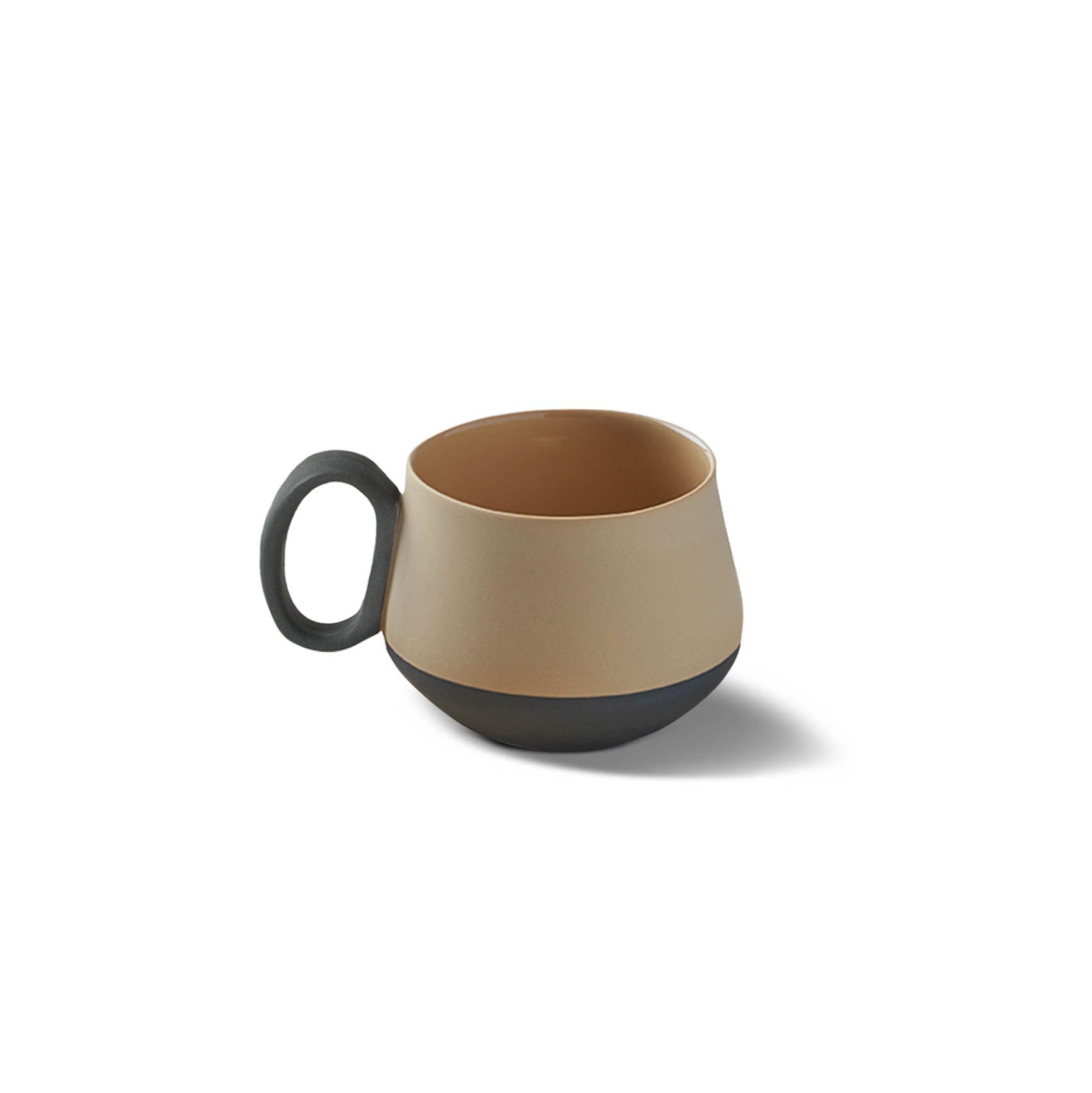 Tube Espresso Cup Double Colour 100 ml Black & Straw