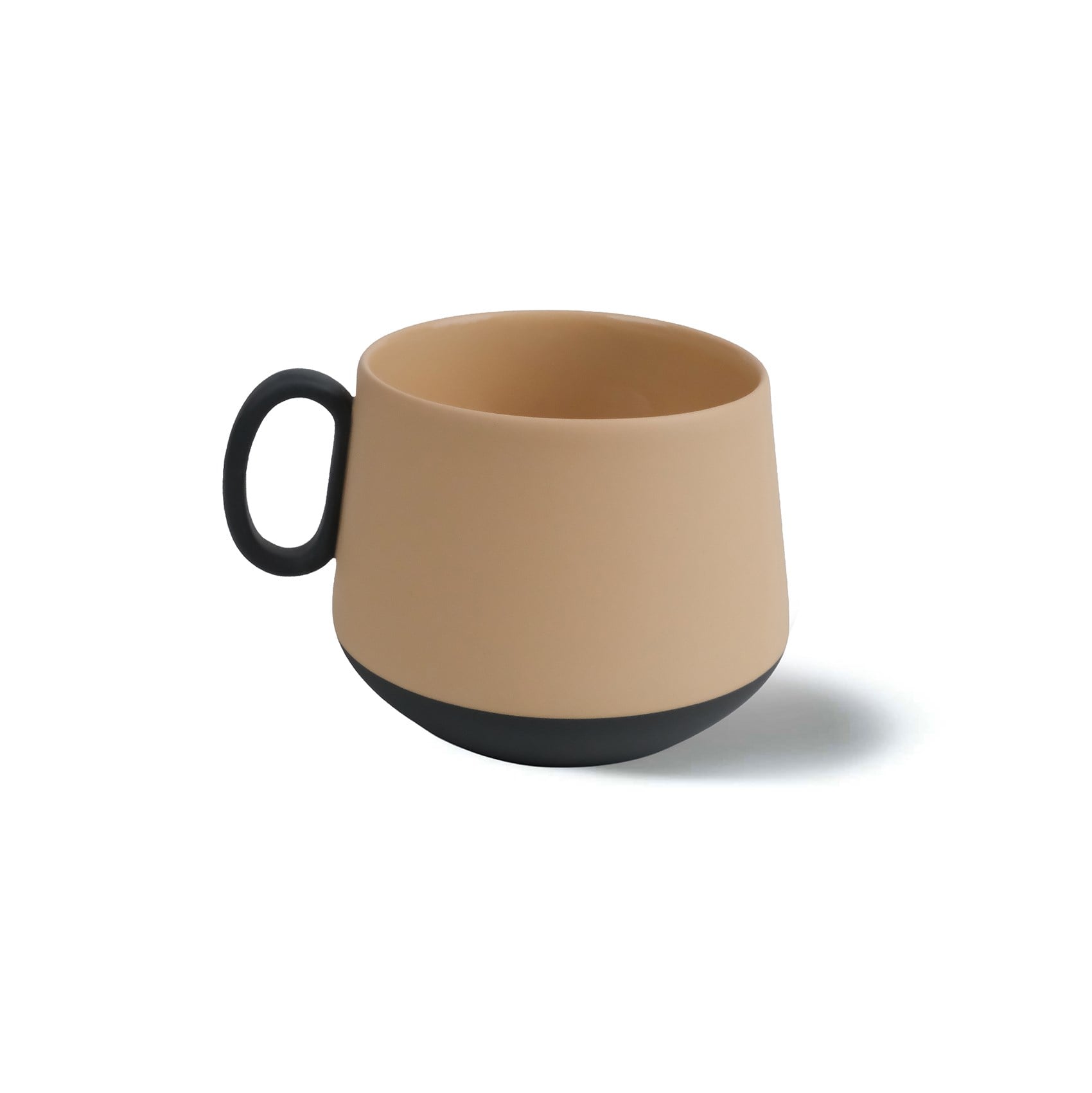 Tube Kahve/Çay Fincanı 250ml Çift Renk Siyah & Saman