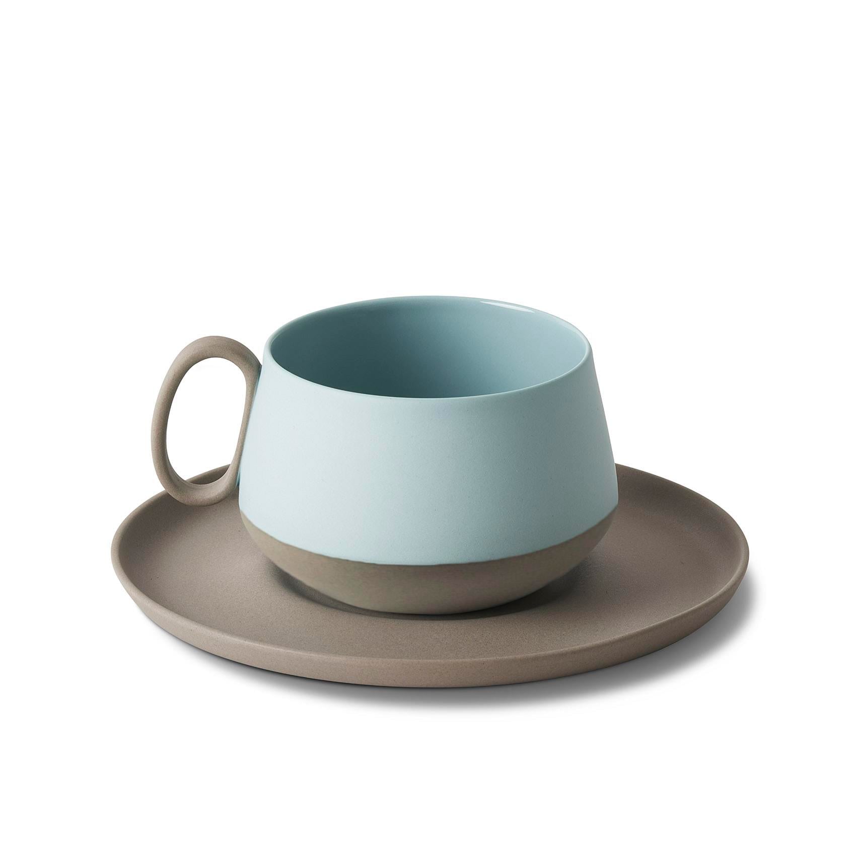 Tube Tea Cup Wıth Saucer Rock - Rock & Aqua