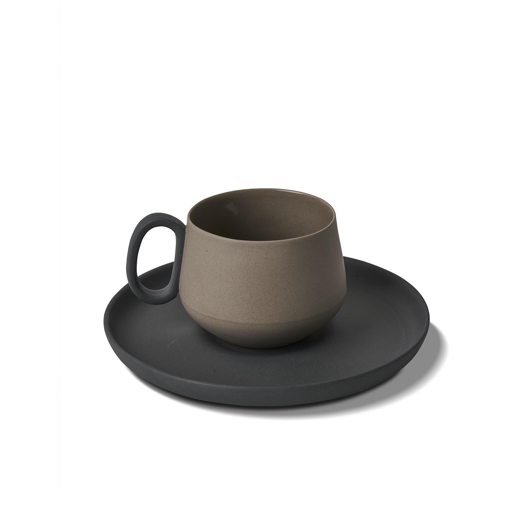 Tube Espresso Cup Wıth Saucer Black&rock