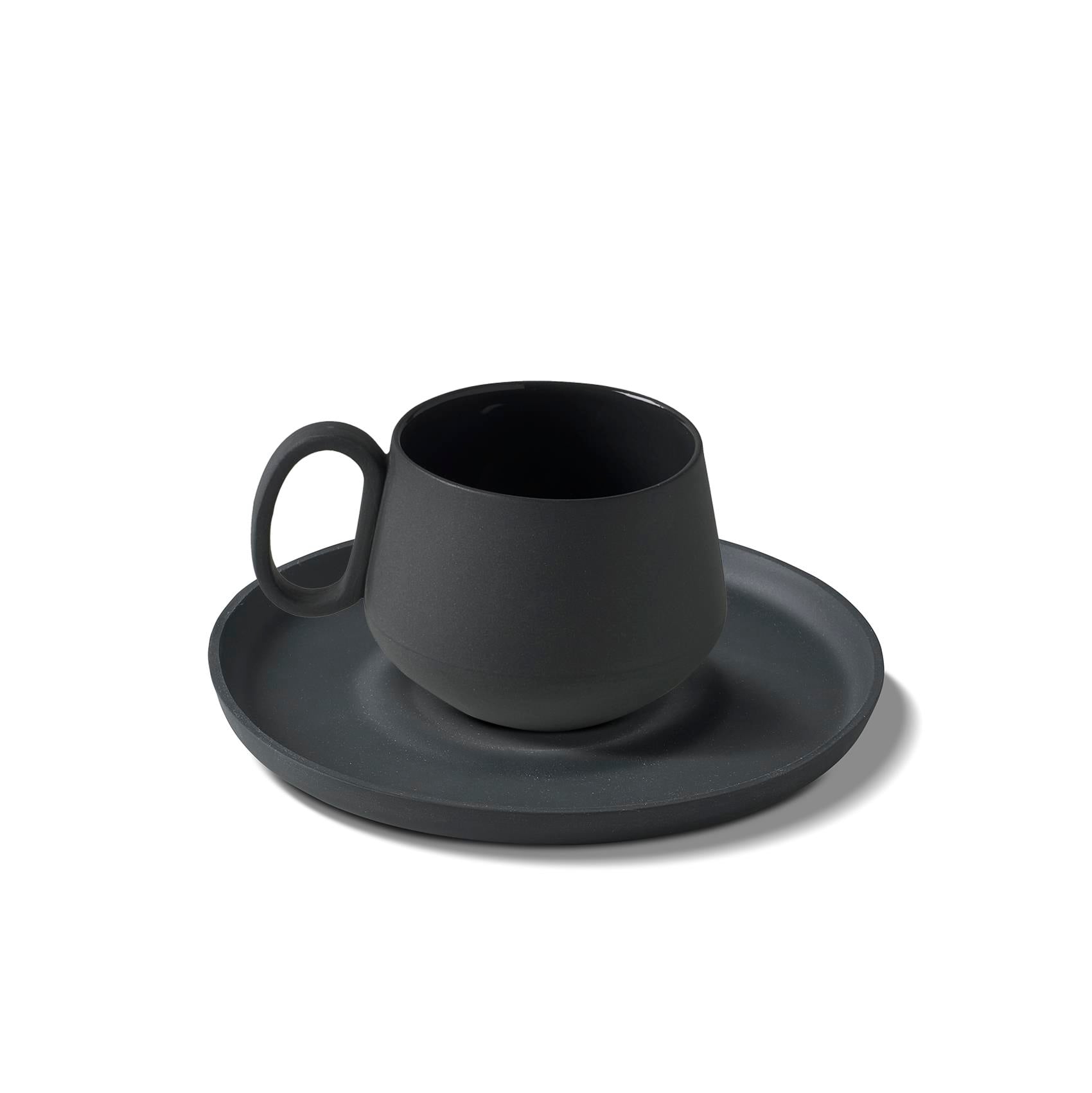 Tube Espresso Cup Wıth Saucer Black-black