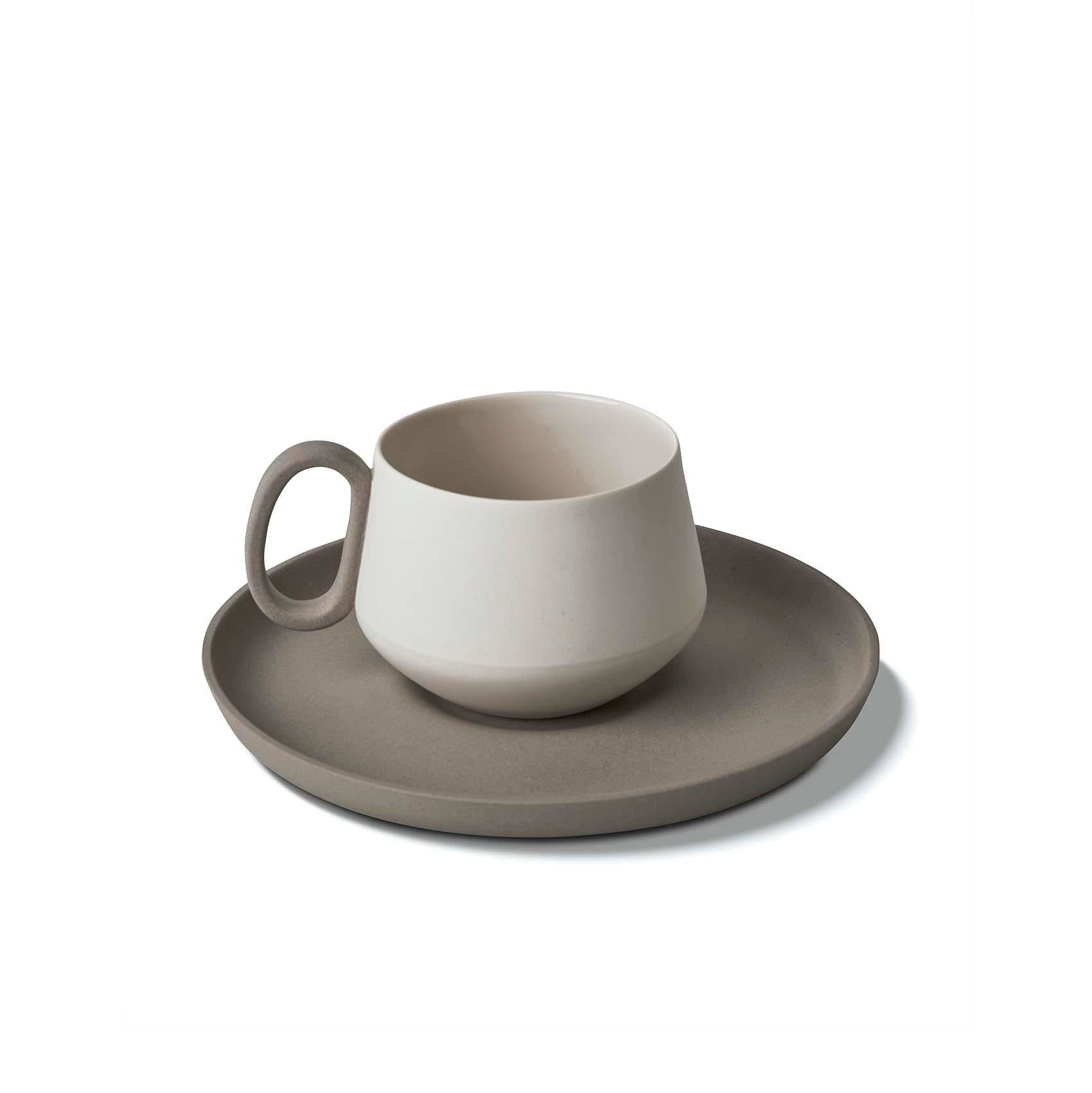 Tube Espresso Cup Wıth Saucer Rock-ıvory