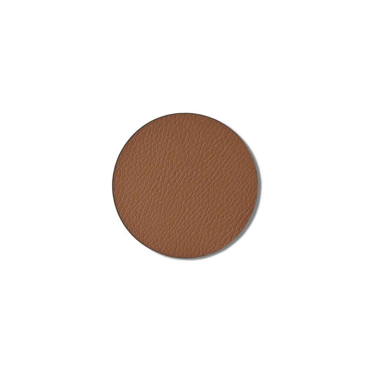 Round Glass Mat Set Of 4 Tan