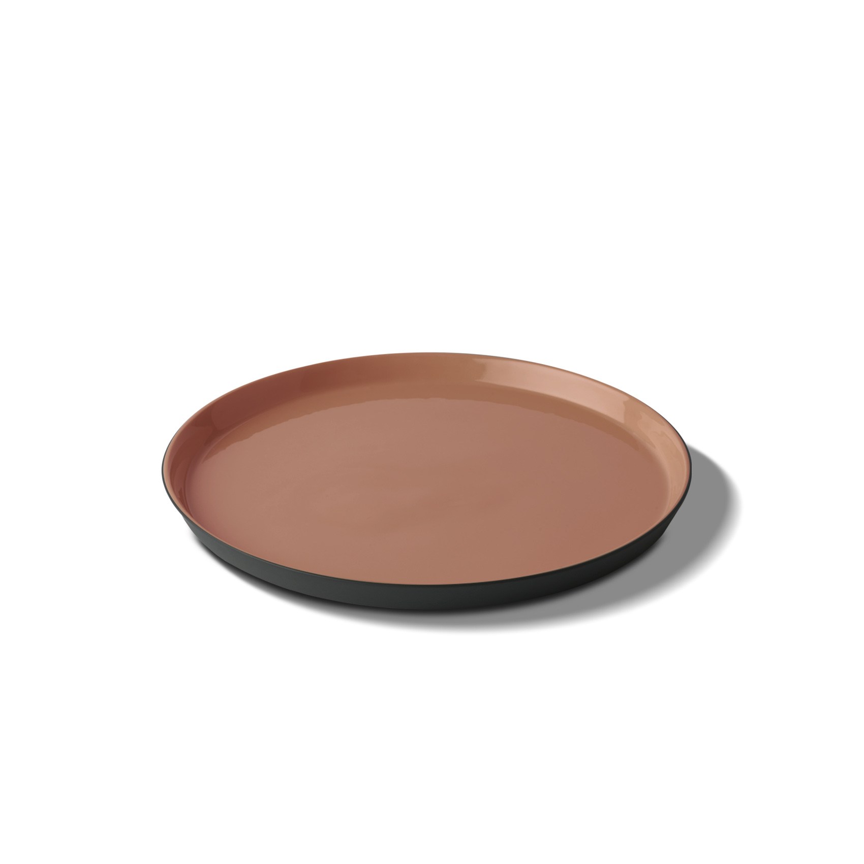 Round Starter Plate Double Colour 22,5 cm Black & Coral