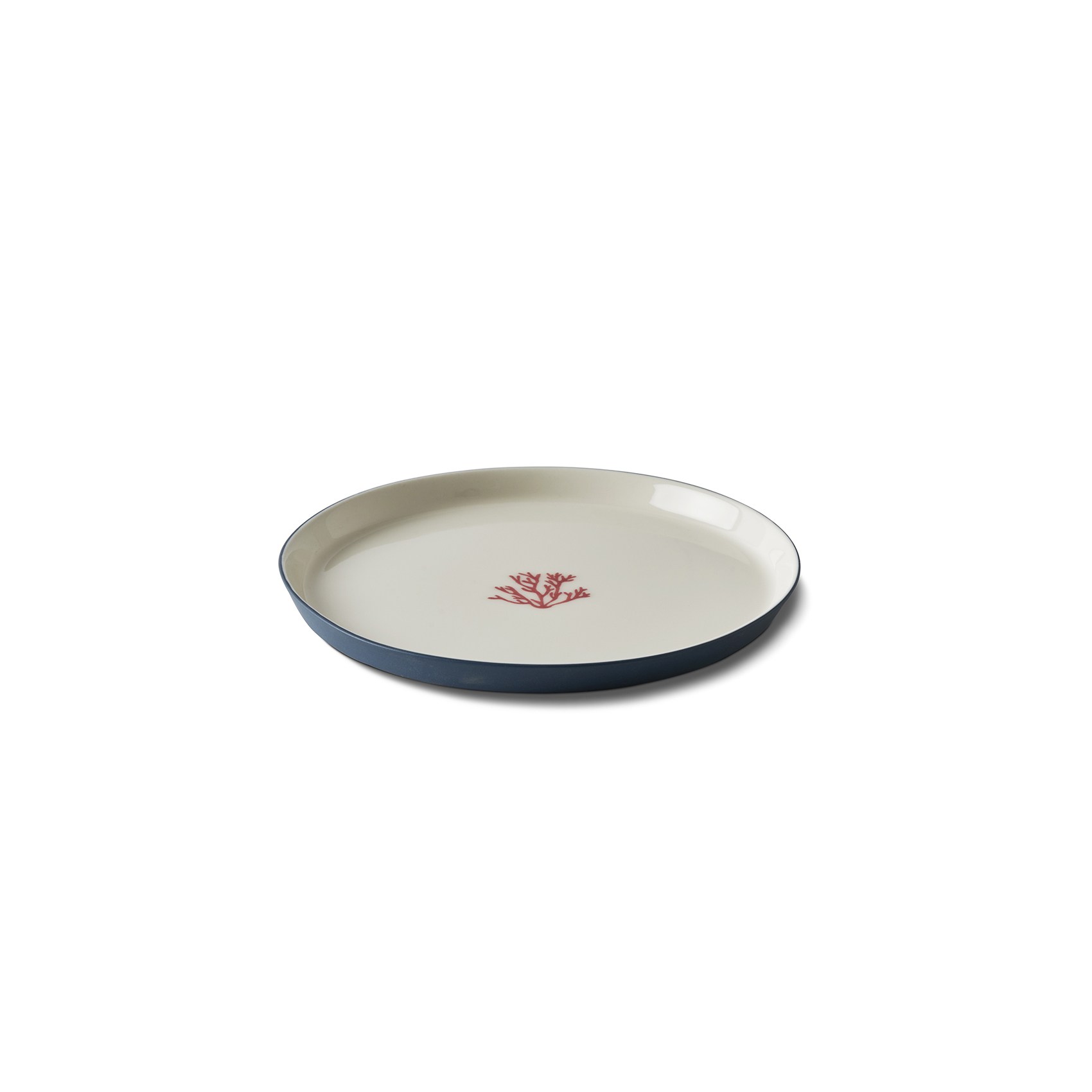 Yuvarlak Pasta Tabağı Red Coral Okyanus & Fildişi