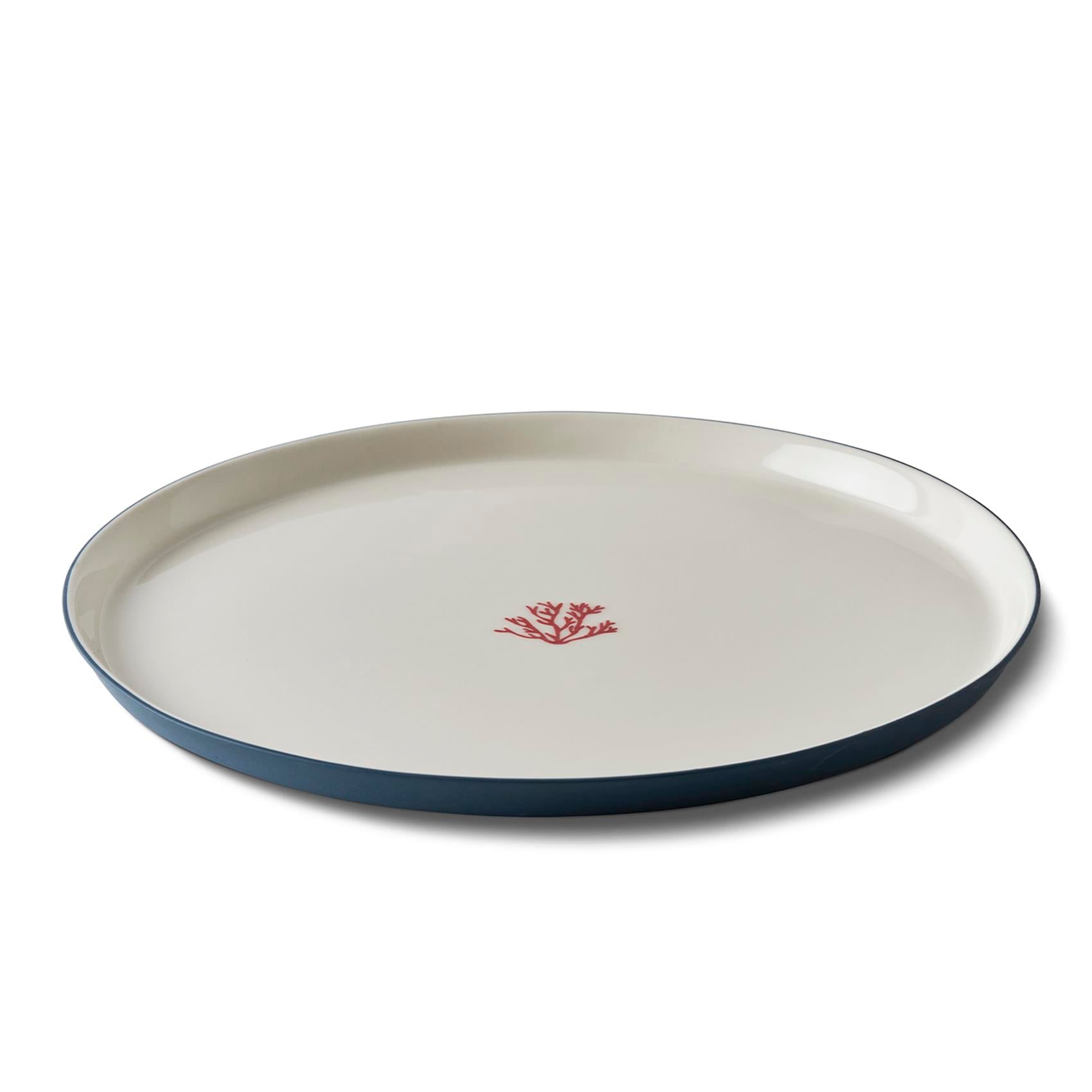 Round Pızza Plate Red Coral