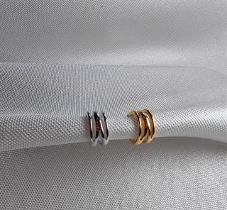 Üç Çizgi Gold Earcuff