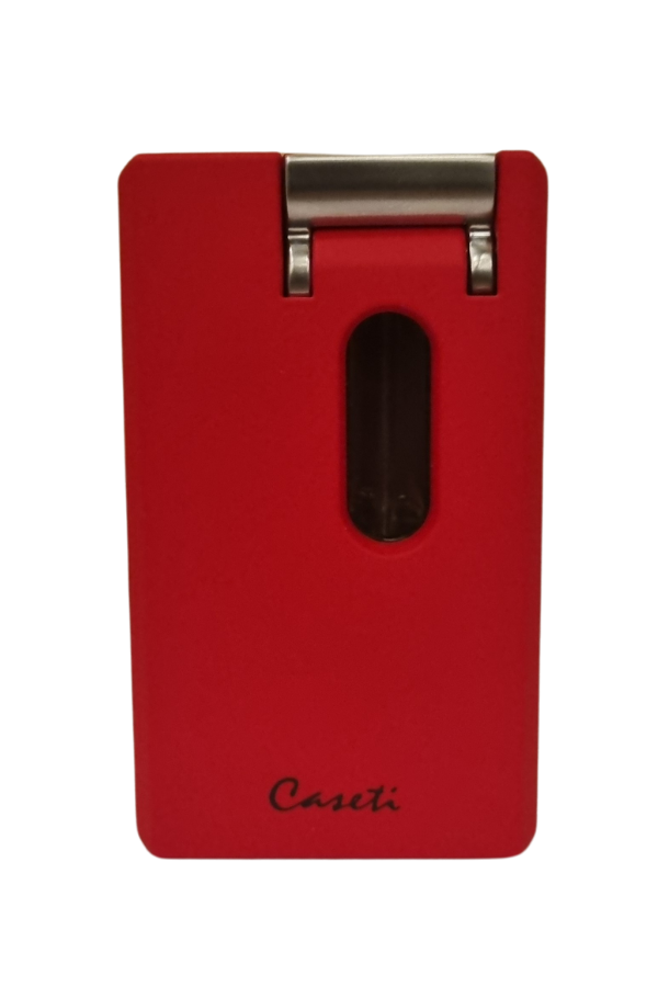 Caseti Tek Torch Pürmüz Mat Kırmızı Dahili V Kesicili Puro Çakmağı