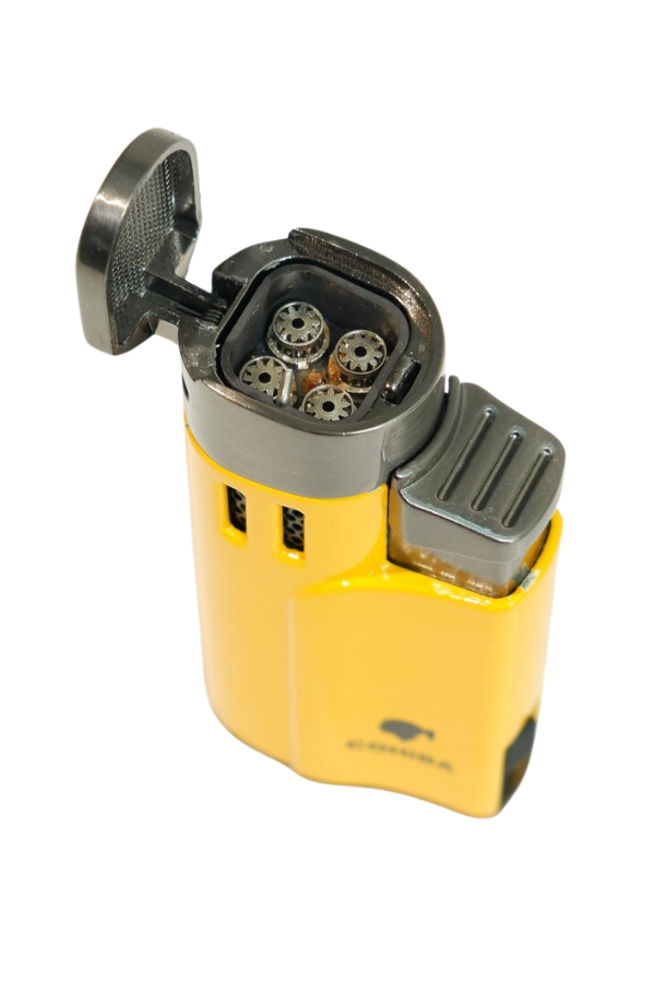 Cohiba 4 Torch Pürmüz Sarı Gunmetal Metal Puro Çakmağı