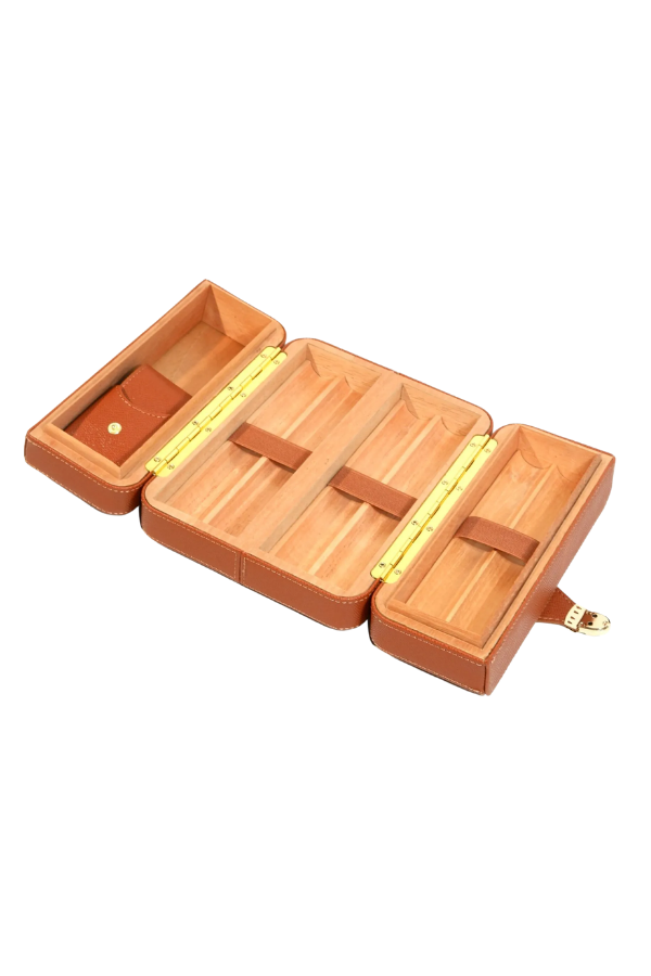 Cohiba Dahili Çakmak Taba Deri Puro Taşıma Çantası & Seyahat Humidoru - TR9763