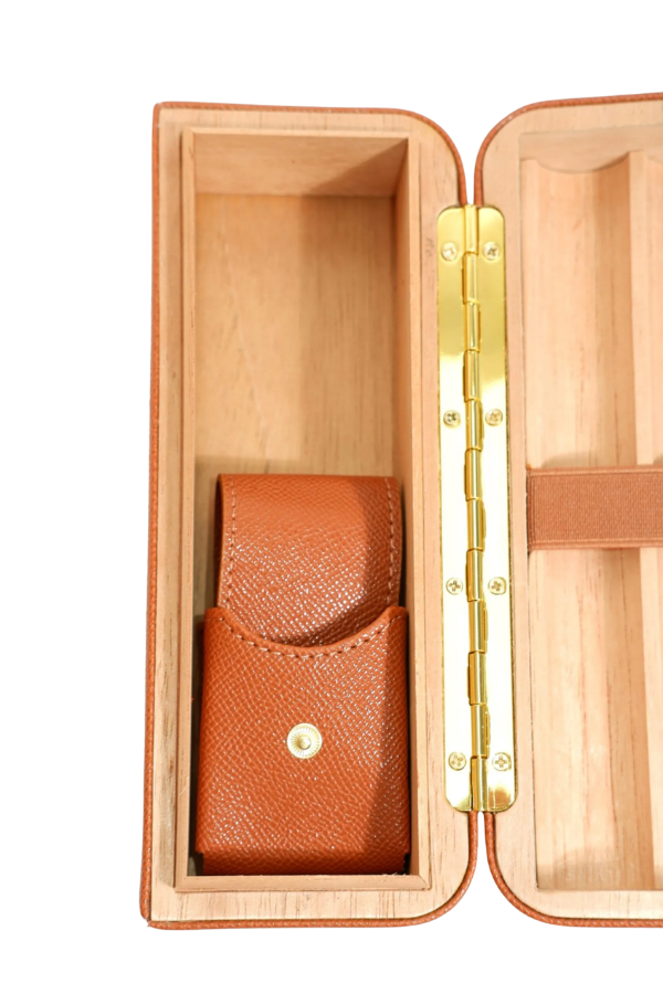 Cohiba Dahili Çakmak Taba Deri Puro Taşıma Çantası & Seyahat Humidoru - TR9763