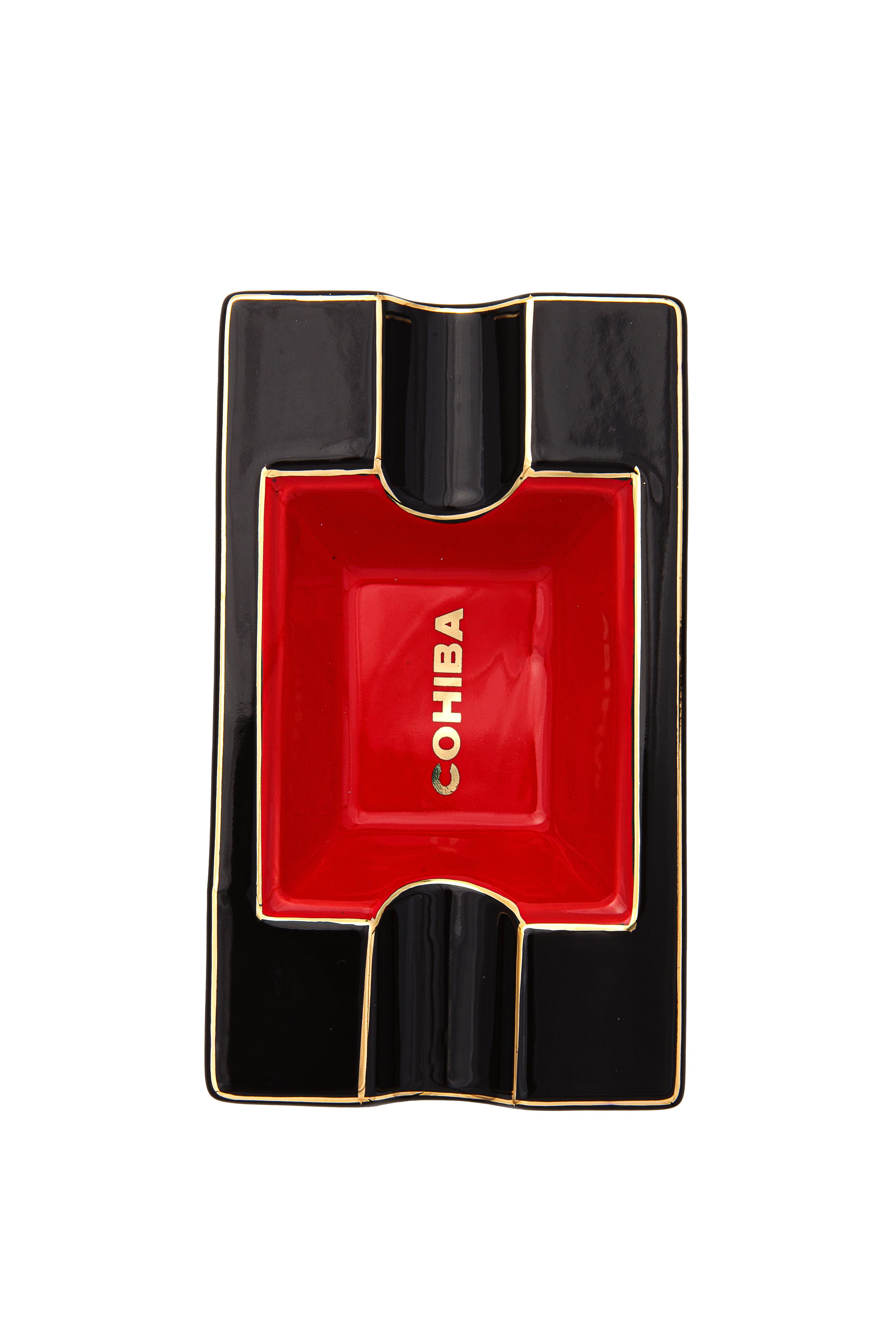 Cohiba Kırmızı-Siyah İkili Porselen Puro Küllüğü