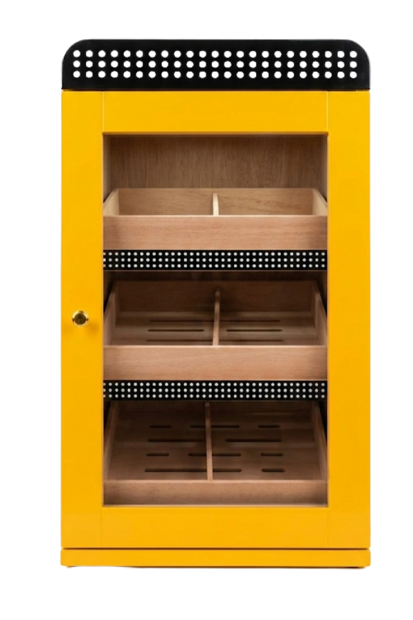 Cohiba Sarı Nokta Desenli Sedir Humidor Puro Kutusu TR9822