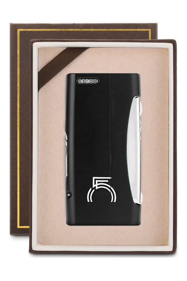 Cohiba Tek Torch Pürmüz 55. Yıl Özel Üretim Dahili Delicili Siyah-Gümüş Puro Çakmağı