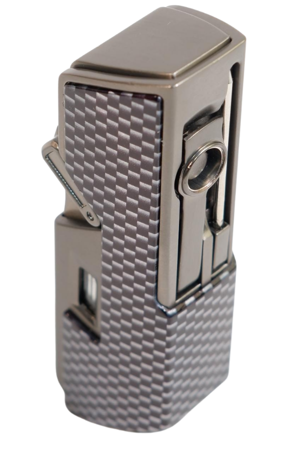 Cohiba Tek Torch Pürmüz Delici İğneli Karbon Desenli Metal Puro Çakmağı