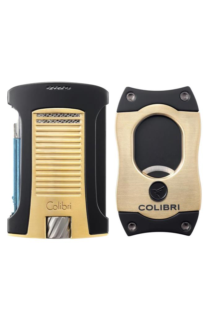Colibri Daytona Gold-Siyah Tek Torch Çakmak & Gold S Cut Premium Puro Seti