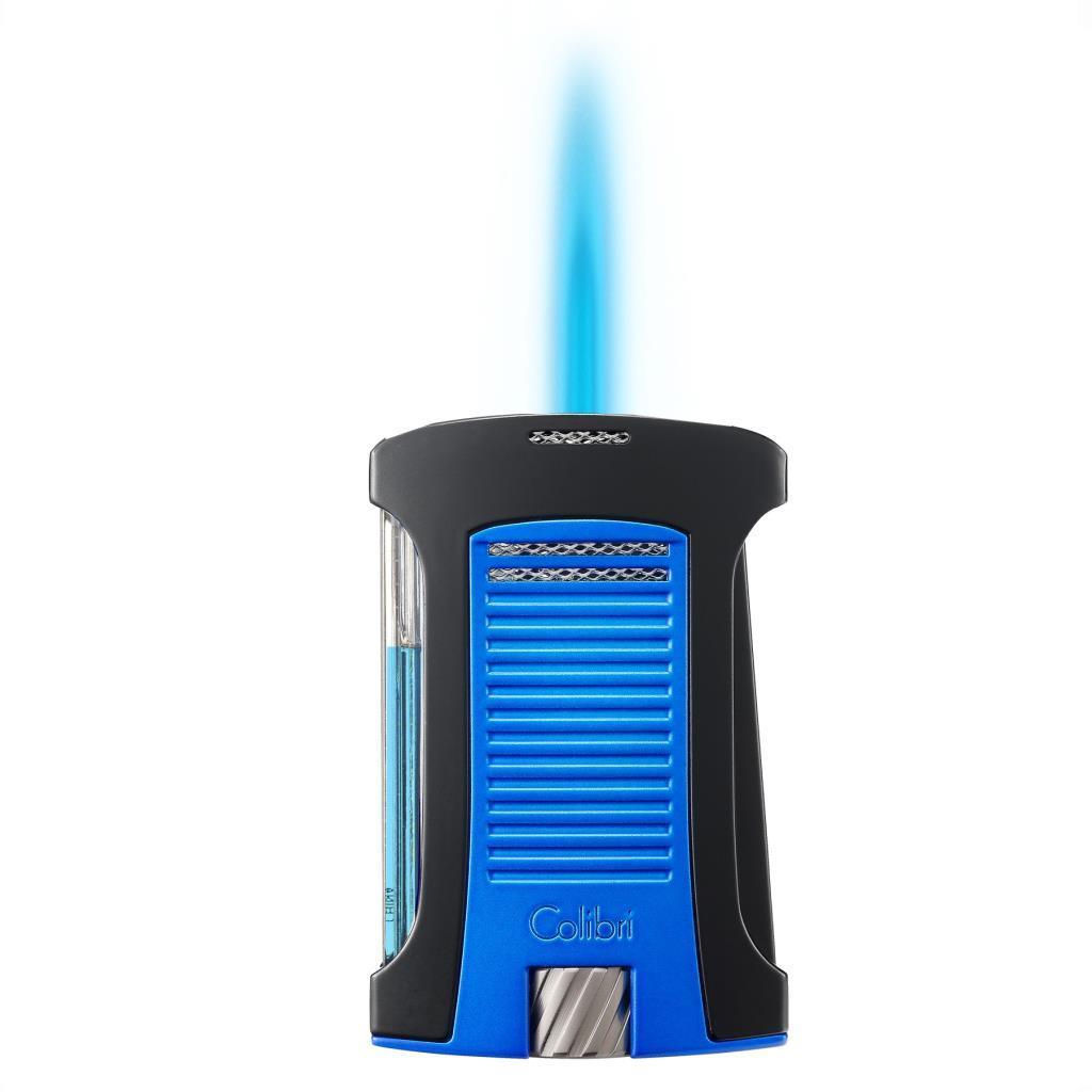 Colibri Daytona Tek Torch Pürmüz Metalik Mavi-Siyah Puro Çakmağı