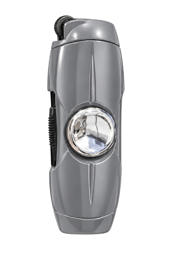 Hunter Tek Torch Pürmüz Gümüş Slim Metal Puro Çakmağı & Stres Çarkı ACK077