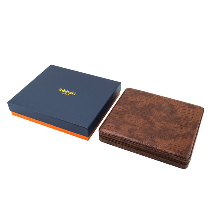 Lubinski Deri Sedirli Seyahat Puro Sunum Kutusu Slim Humidor 10s Siyah LB-612