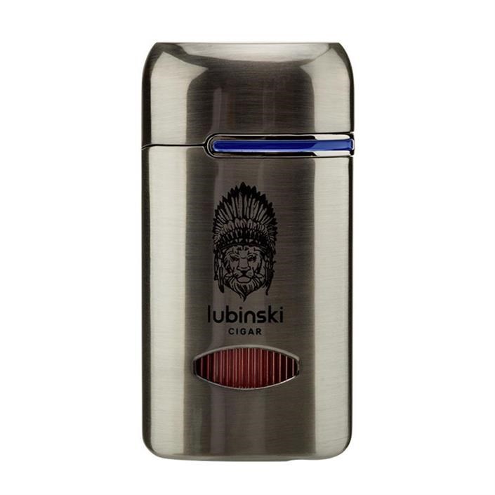 Lubinski Lion Kapaklı Delicili Tek Torch Puro Çakmağı Gunmetal LB-106