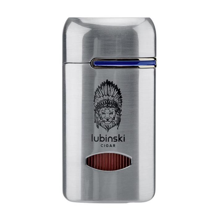 Lubinski Lion Kapaklı Delicili Tek Torch Puro Çakmağı Silver LB-110