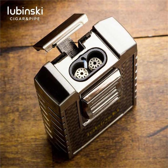 Lubinski Yeni Stil Delicili Çift Torch Puro Çakmağı Silver LB-102