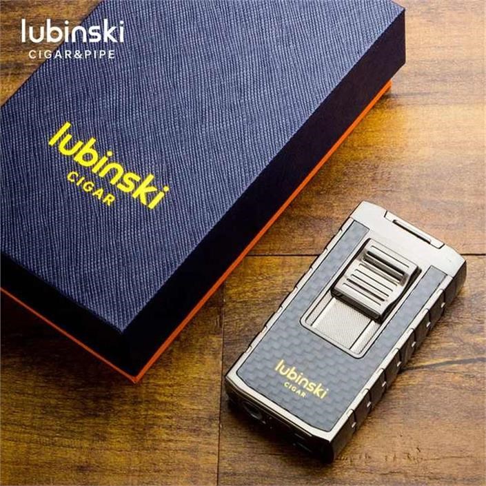 Lubinski Yeni Stil Delicili Çift Torch Puro Çakmağı Silver LB-102