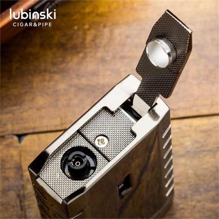 Lubinski Yeni Stil Delicili Çift Torch Puro Çakmağı Silver LB-102
