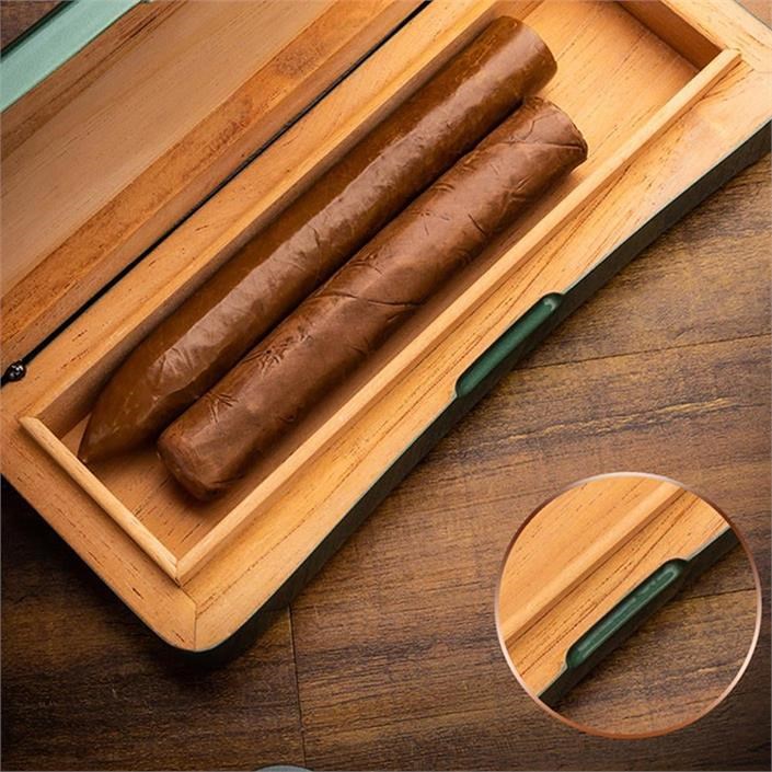 Lubinski Yeni Stil Slim Seyahat Puro Kutusu/Humidor Lake Gri 2s LB-617