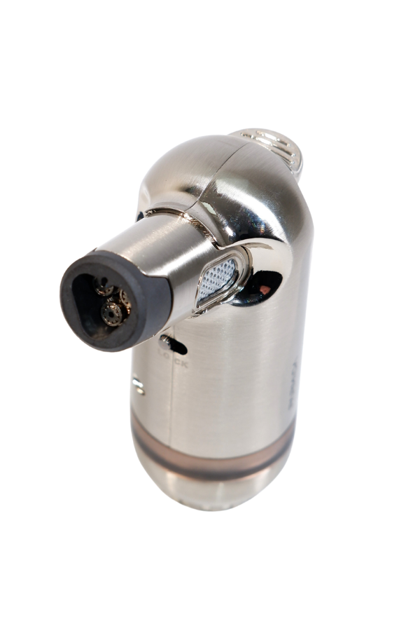 Parmida 3 Torch Pürmüz Gümüş Masa Tipi Metal Puro Çakmağı