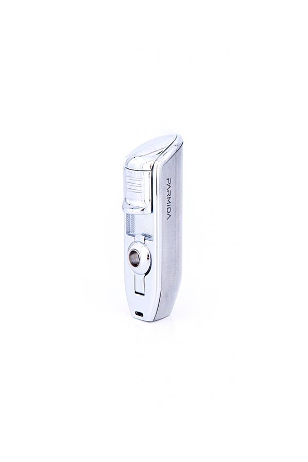 Parmida 3 Torch Pürmüz Yan Ağız Gümüş Puro Çakmağı