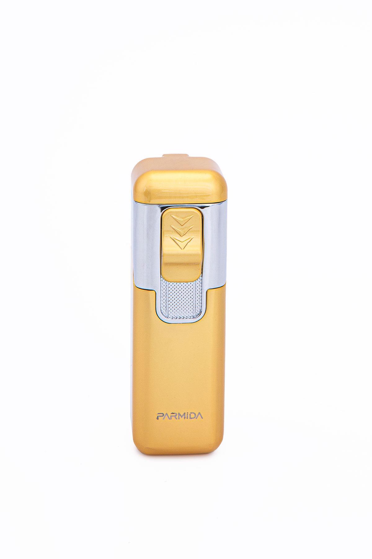 Parmida 4 Torch Sarı-Gümüş Metal Puro Çakmağı