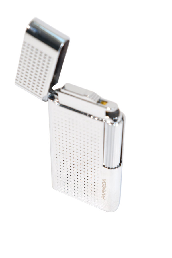 Parmida Soft Flame Gümüş İşlemeli Metal Puro Çakmağı