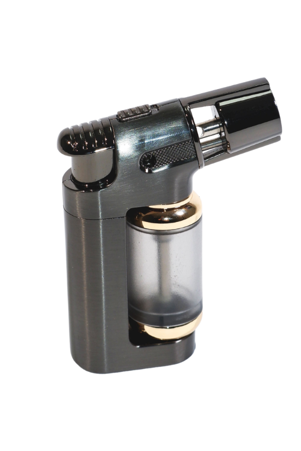 Parmida Tek Torch Pürmüz Gümüş Masa Tipi Metal Puro Çakmağı