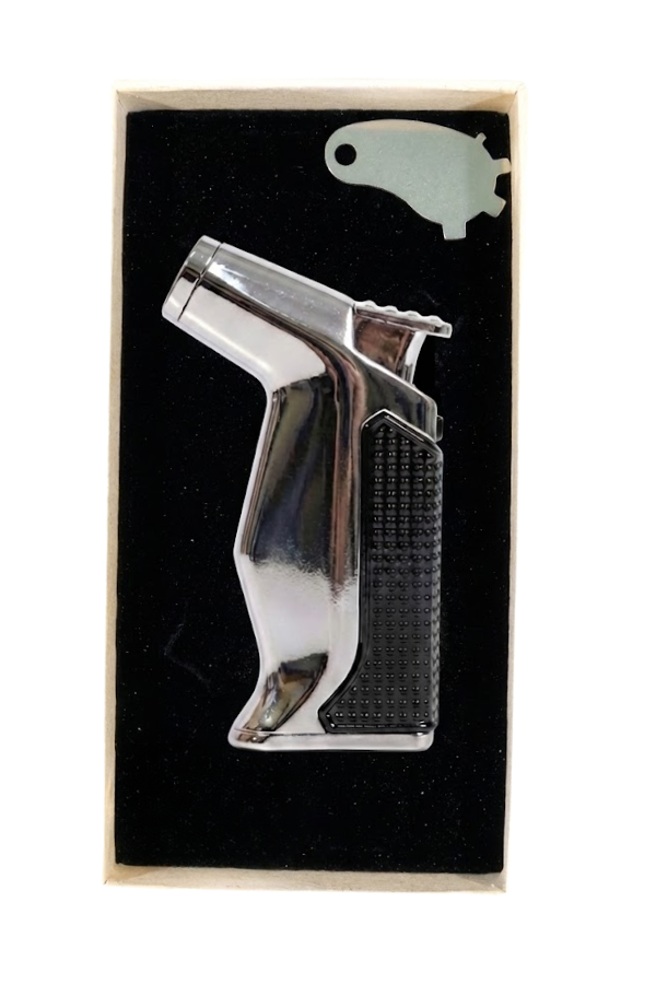 Parmida Tek Torch Pürmüz Gunmetal Masa Tipi Metal Puro Çakmağı