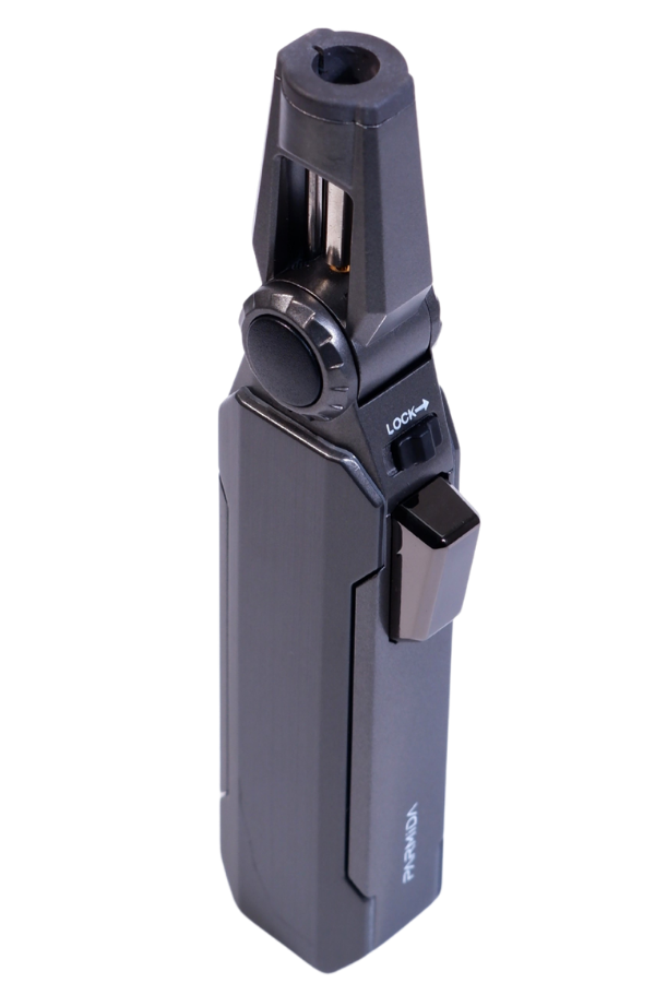Parmida Tek Torch Pürmüz Oynar Başlıklı Gunmetal Masa Tipi Metal Puro Çakmağı