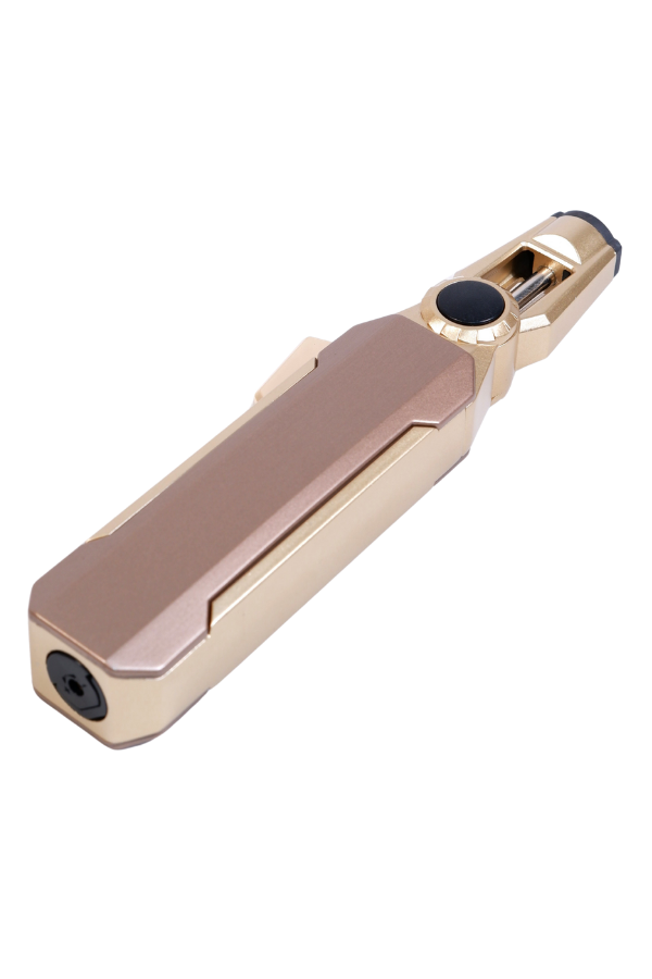 Parmida Tek Torch Pürmüz Oynar Başlıklı Gold Masa Tipi Metal Puro Çakmağı