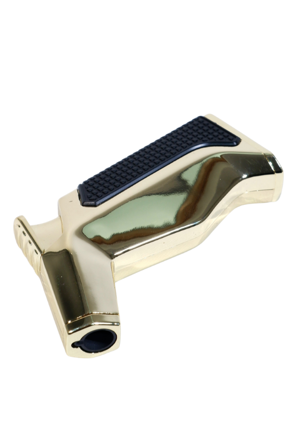 Parmida Tek Torch Pürmüz Siyah-Gold Masa Tipi Metal Puro Çakmağı