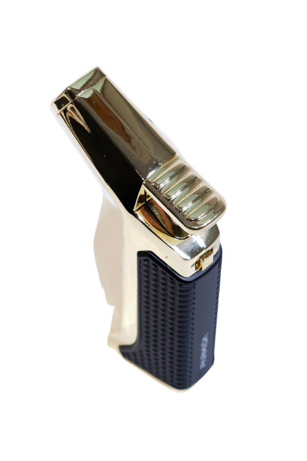 Parmida Tek Torch Pürmüz Siyah-Gold Masa Tipi Metal Puro Çakmağı