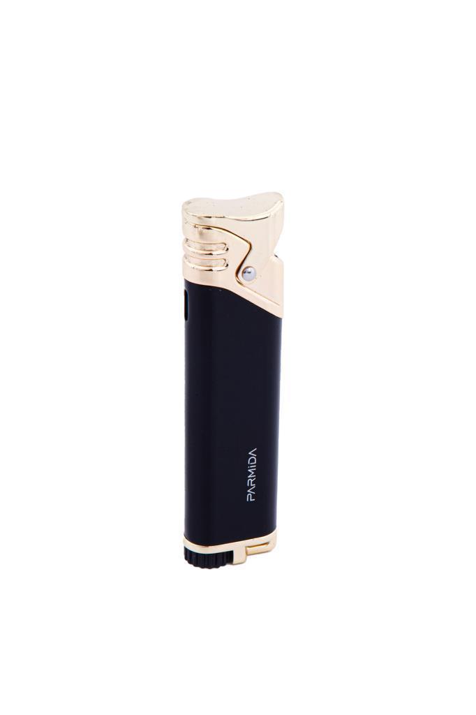 Parmida Tek Torch Pürmüz Siyah-Gold Puro Çakmağı