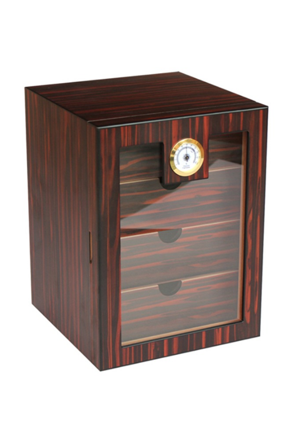 PremiumQuality 3 Çekmeceli Kahverengi Sedir Humidor Puro Kutusu