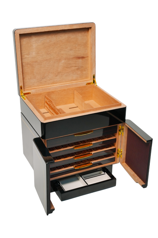 PremiumQuality Buenos Siyah-Kahverengi Sedir Humidor Puro Kutusu