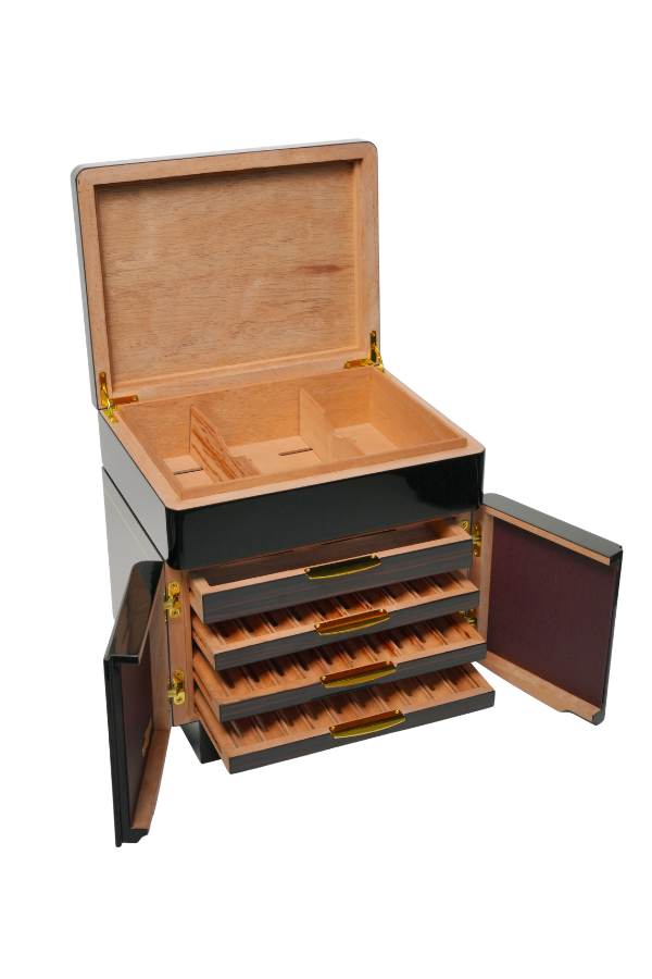 PremiumQuality Buenos Siyah-Kahverengi Sedir Humidor Puro Kutusu
