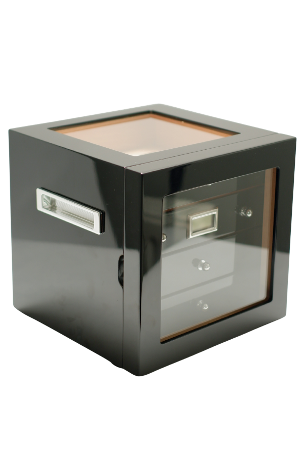 PremiumQuality Recoleta Siyah Sedir Humidor Puro Kutusu