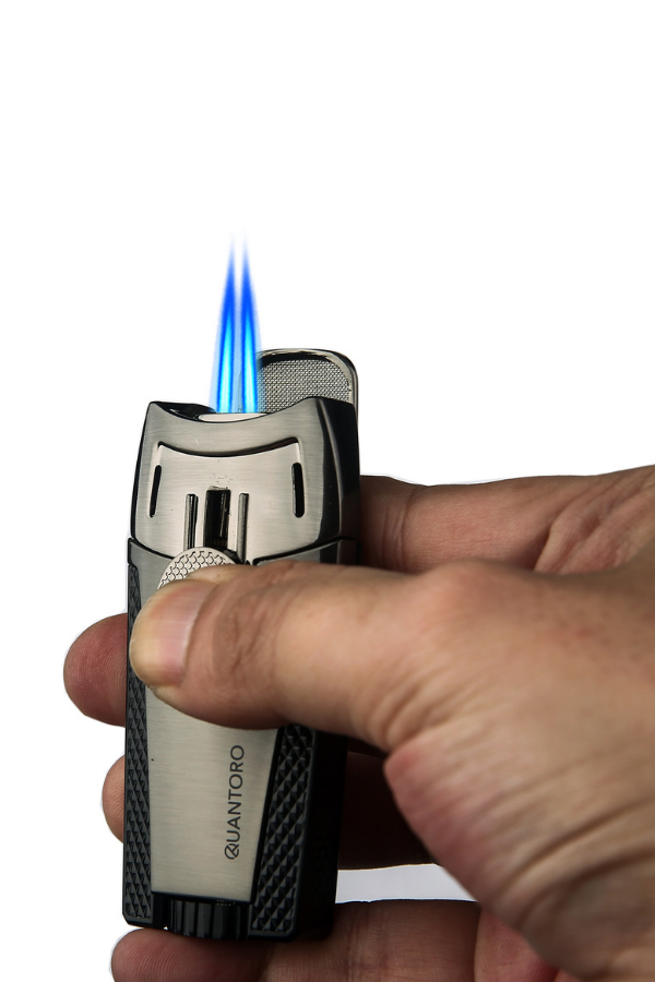 Quantoro 2 Torch Pürmüz Siyah-Gunmetal Metal Puro Çakmağı