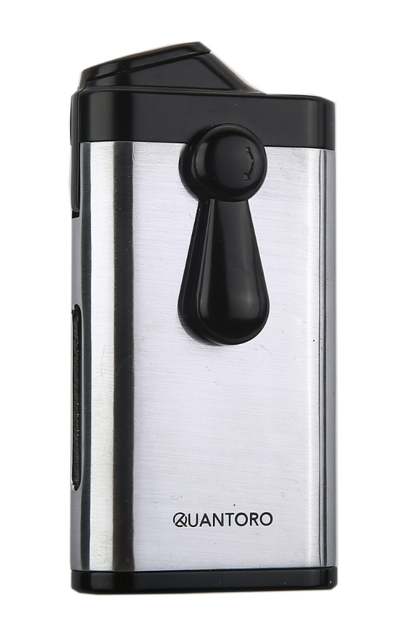 Quantoro Çift Torch Pürmüz Delicili Gümüş Metal Puro Çakmağı