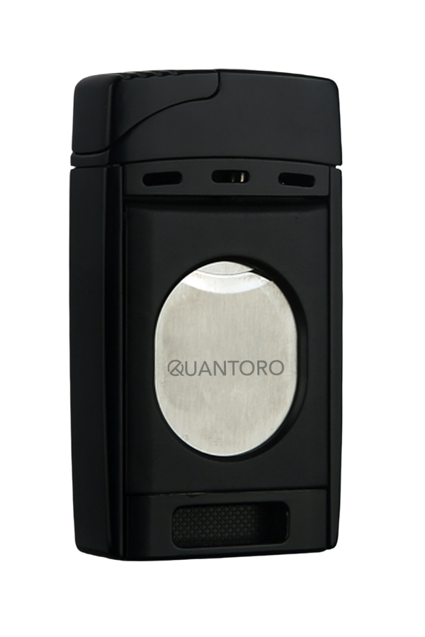 Quantoro Çift Torch Pürmüz Easy Cut Siyah Metal Puro Çakmağı