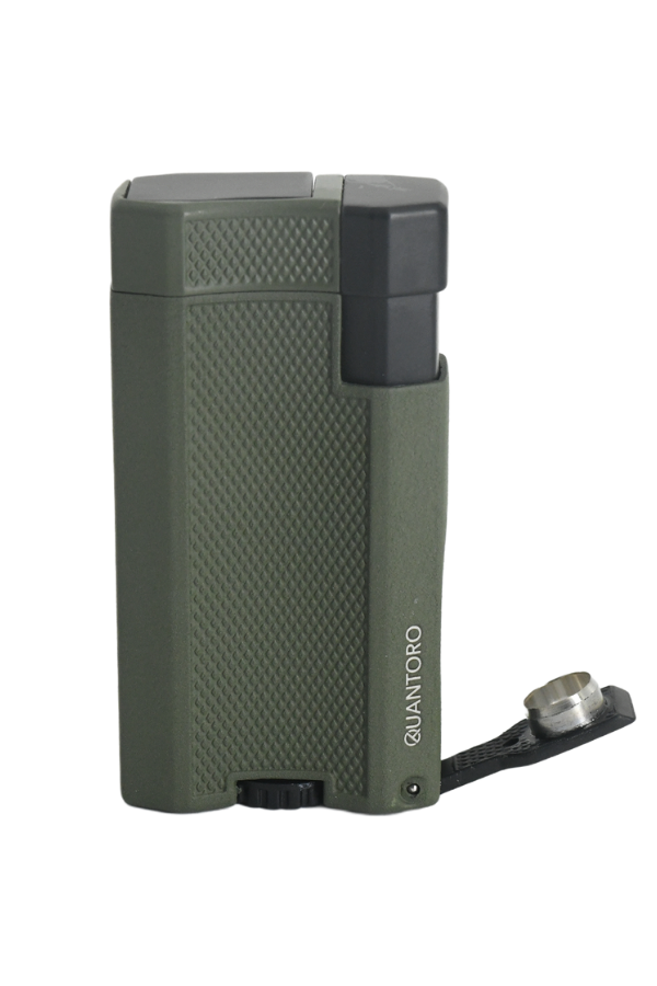 Quantoro Çift Torch Pürmüz Yeşil Metal Puro Çakmağı