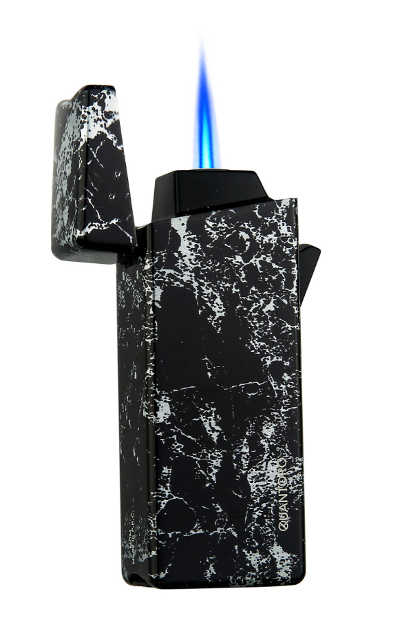 Quantoro Tek Torch Pürmüz Siyah Desenli Metal Puro Çakmağı